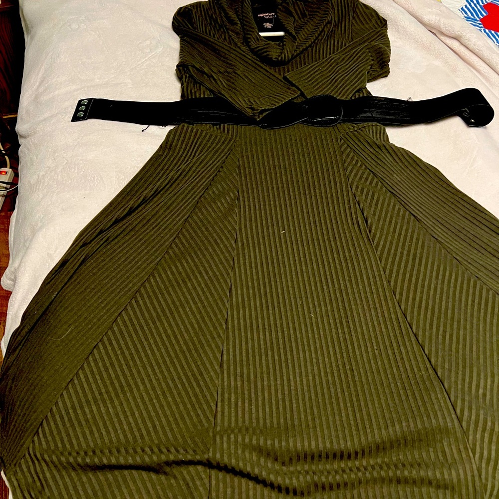Green sweater dress